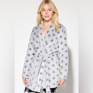 Cozy Star-Patterned Gray Robe